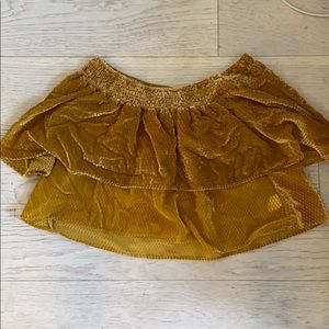 Off shoulder velvet top
